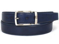 Paul Parkman Men's Leather Belt Hand-Painted Navy