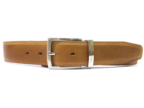 Paul Parkman Men's Perforated Leather Belt Beige