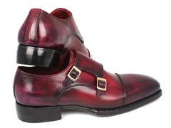 Paul Parkman Triple Leather Sole Hand-Welted Cap Toe Monkstrap Shoes