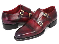 Paul Parkman Triple Leather Sole Hand-Welted Cap Toe Monkstrap Shoes