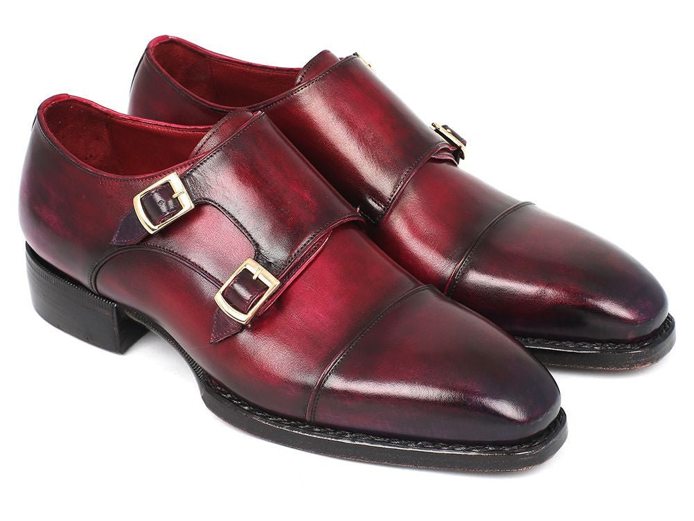 Paul Parkman Triple Leather Sole Hand-Welted Cap Toe Monkstrap Shoes