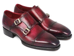 Paul Parkman Triple Leather Sole Hand-Welted Cap Toe Monkstrap Shoes