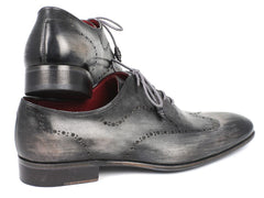 Paul Parkman Wingtip Oxfords Gray & Black Handpainted Calfskin