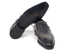 Paul Parkman Goodyear Welted Wholecut Oxfords Gray Black Hand-Painted