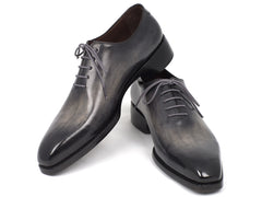 Paul Parkman Goodyear Welted Wholecut Oxfords Gray Black Hand-Painted