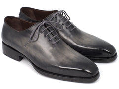 Paul Parkman Goodyear Welted Wholecut Oxfords Gray Black Hand-Painted