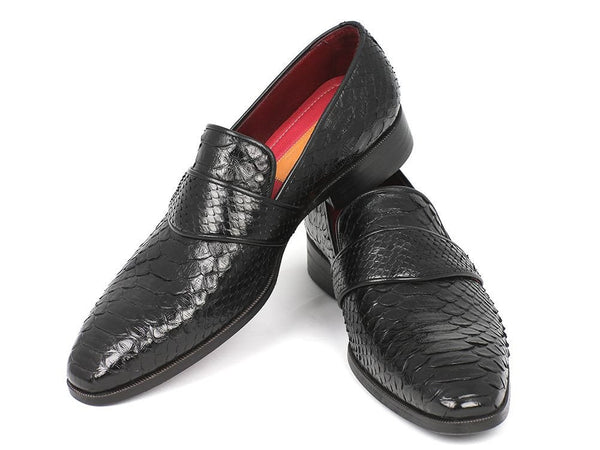 Paul Parkman Men's Genuine Python Loafers, Black – Styles By Kutty