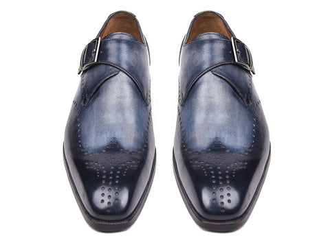 Paul Parkman Wingtip Single Monkstraps Navy