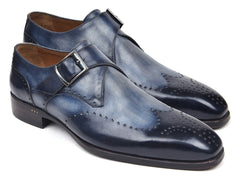 Paul Parkman Wingtip Single Monkstraps Navy