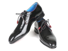 Paul Parkman, Medallion Toe, Black Derby Shoes