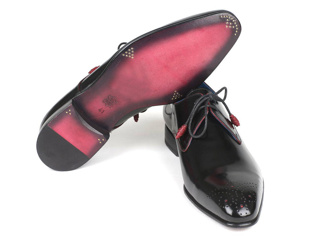 Paul Parkman, Medallion Toe, Black Derby Shoes