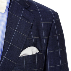 Blue Windowpane - 55% Wool 45% Linen