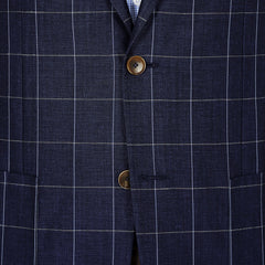 Blue Windowpane - 55% Wool 45% Linen