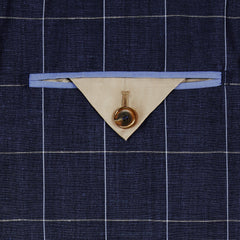 Blue Windowpane - 55% Wool 45% Linen