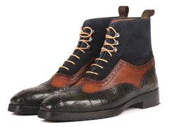 Paul Parkman Men's Three-Tone Wingtip Boots