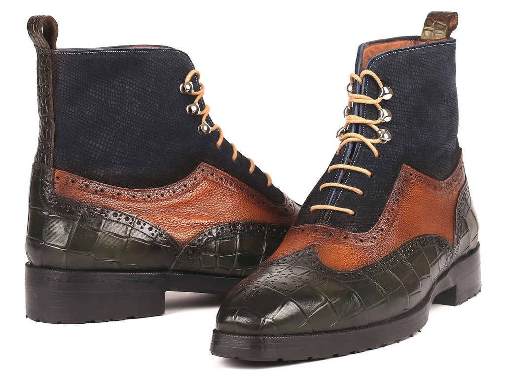 Paul Parkman Men's Three-Tone Wingtip Boots