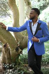 Blue Tuxedo/Dinner Jacket - Super 130s, 100% Wool