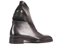 Paul Parkman Men's Gray Leather Ankle Boots