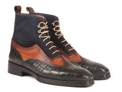 Paul Parkman Men's Three-Tone Wingtip Boots