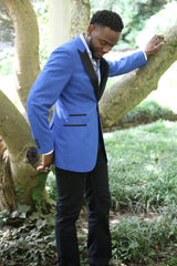 Blue Tuxedo/Dinner Jacket - Super 130s, 100% Wool