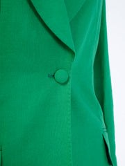 Women's Green Linen Custom Pant Suit