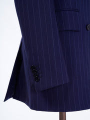 Blue Pinstripe 100% Wool Women's Custom Pant Suit