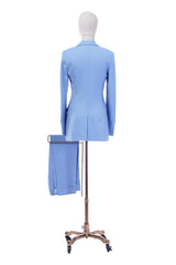 Powder Blue Super120 Women's Custom Pant Suit