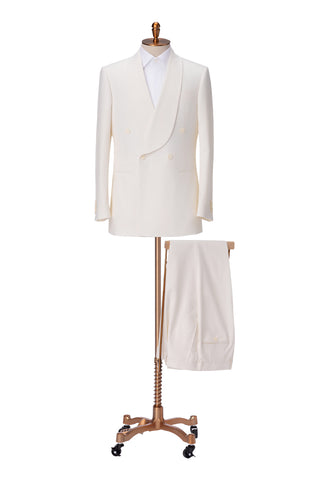 Ivory Tuxedo w/ Ivory Accents - Super 110s, 100% Wool