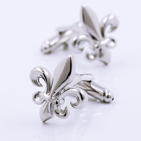 Silver Le-Fleur-Lis Design Cuff Links