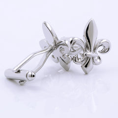Silver Le-Fleur-Lis Design Cuff Links