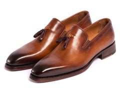 Paul Parkman Brown Goodyear Welted Tassel Loafers