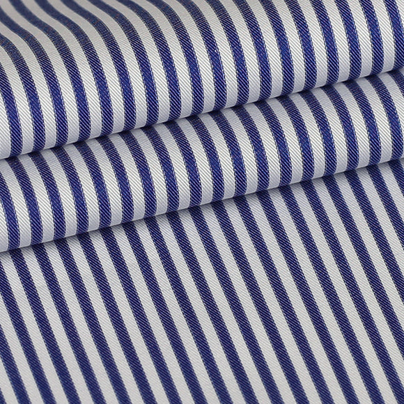 Blue Stripe Custom Shirt Fabric, 100% Cotton