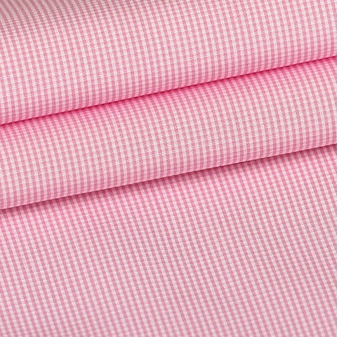 Pink Mini-check - 100% Cotton, Custom Shirt Fabric