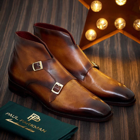 Paul Parkman Men's Double Monkstrap Brown Boots