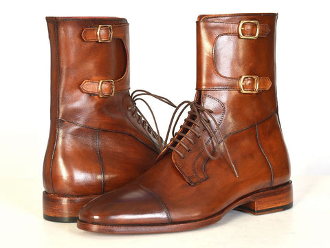 Paul Parkman Men's High Boots Brown Calfskin Shoes