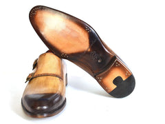 Paul Parkman Two-Tone Double Monkstrap Shoes