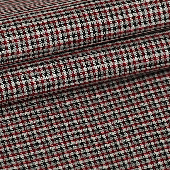Red, Black and Grey Checks, Custom Shirt Fabric, 100% Cotton