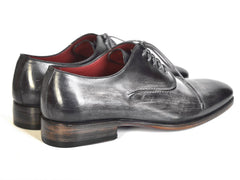 Paul Parkman Men's Captoe Oxfords Gray & Black Hand Painted Shoes
