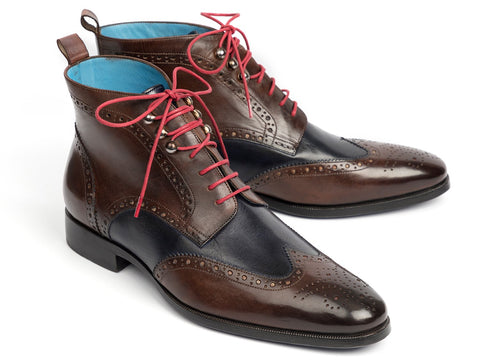 Paul Parkman Wingtip Ankle Boots, Dual Tone Brown & Blue