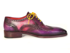 Paul Parkman Men's Wingtip Oxfords Lilac Handpainted Calfskin Shoes