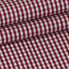 Burgundy Squares Custom Shirt Fabric - 100% Cotton