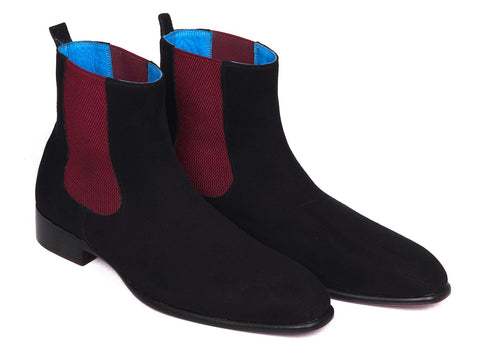 Paul Parkman Men's Black Suede Chelsea Boots