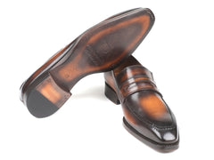 Paul Parkman Brown Burnished Goodyear Welted Loafers