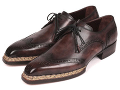 Paul Parkman Norwegian Welted, Wingtip Derby Shoes, Bronze color