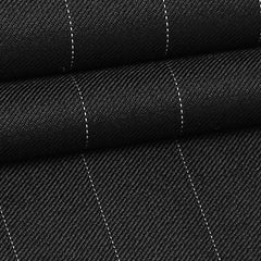 Black Pinstripe - Super 120 Wool
