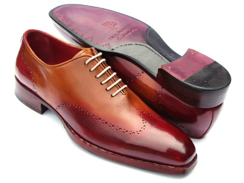 Paul Parkman Goodyear Welted Wingtip Oxfords, Bordeaux & Camel