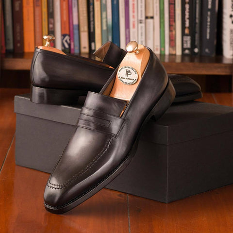 Paul Parkman Gray Burnished Goodyear Welted Loafers