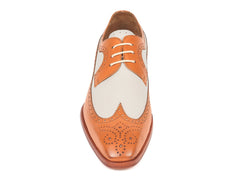 Paul Parkman Dual Tone Wingtip Derby Shoes, Cognac & Cream