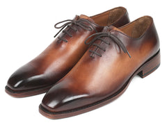 Paul Parkman Men's Wholecut Oxfords, Brown Leather