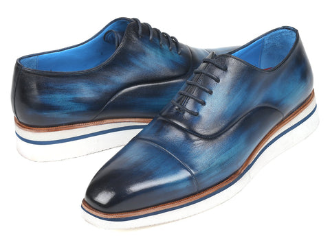 Paul Parkman Men's Smart Casual Leather Oxfords, Blue